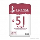 Клей для керамической плитки  и пенобетонных блоков ФОРМАН 51 /FORMAN №51  25 кг       	    