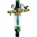 Фильтр промывной с манометром и регулятором давления для хол.воды Honeywell HS10S-1\2AA(100мк.) 